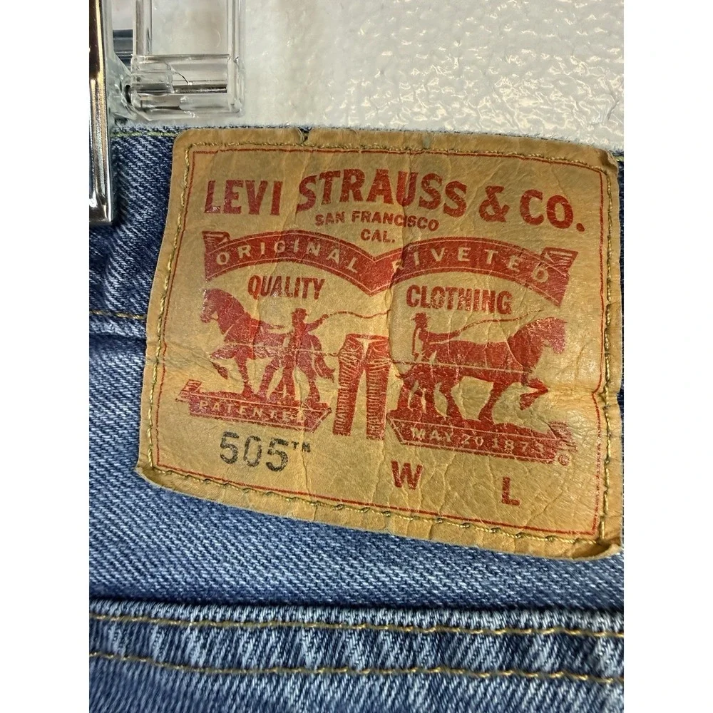 Levi's‎ 505 Jeans Mens Size 44x34 - Fits (42x32 ) Straight Leg Blue Denim Cowboy